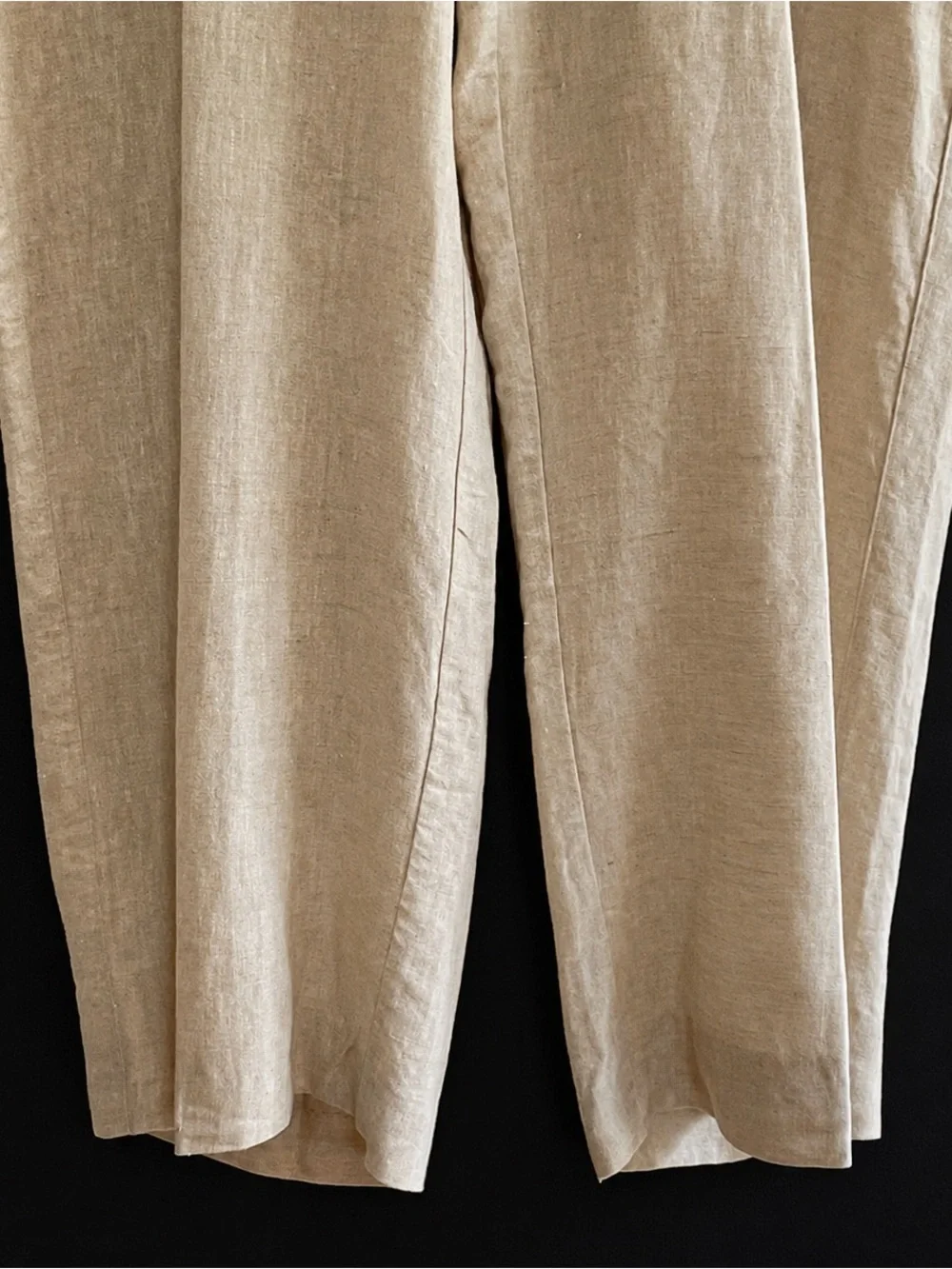 Chicos Linen Ankle Pants Womens 3  XL Neutral Relaxed Minimalist Casual Coastal